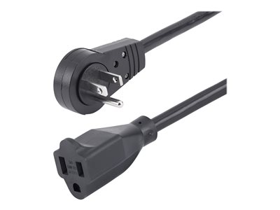 StarTech.com 10ft Power Extension Cord, Rotating Flat Plug Extension Cord, NEMA 5-15P to NEMA 5-15R Cable, 16 AWG, 125V/13A, UL Certified