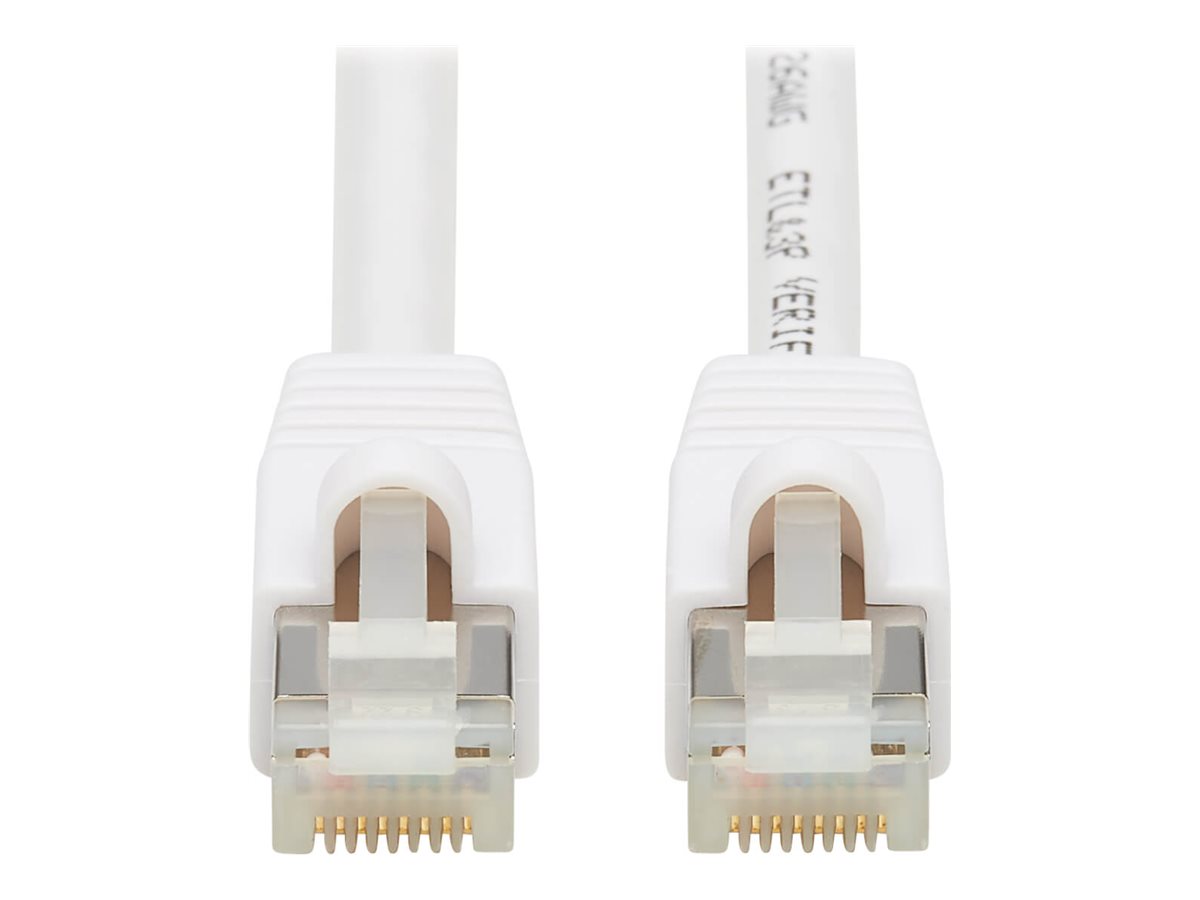 Eaton Tripp Lite Series Safe-IT Cat6a 10G Snagless Antibacterial S/FTP Ethernet Cable (RJ45 M/M), PoE, White, 20 ft. (6.09 m)