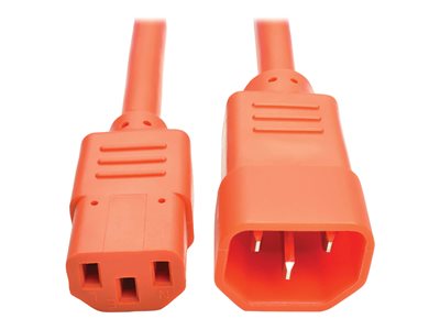 Tripp Lite 6ft Computer Power Extension Cord 10A 18 AWG C14 C13 Orange 6'