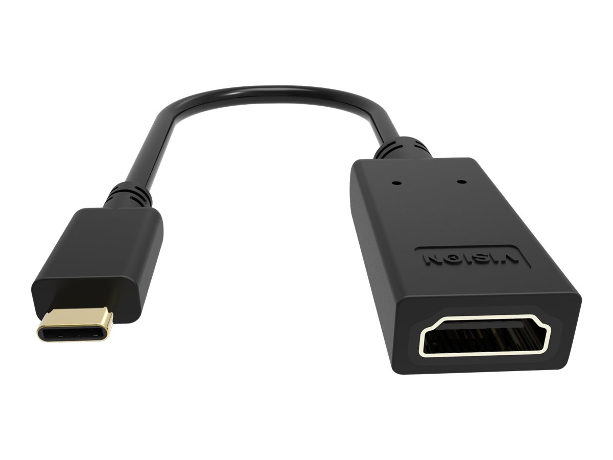 VISION - Video adaptér - USB-C s piny (male) do HDMI se zdířkami (female) - černá - podporuje 4K