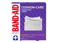 BAND-AID Cushion-Care Gauze Pads - 10.2 x 10.2 cm - Large - 10's