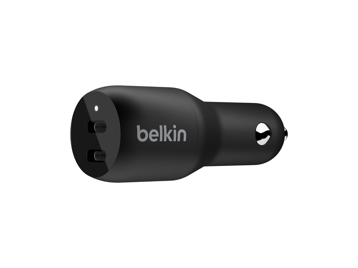 Belkin BoostCharge Dual Charger car power adapter USB-C 36 Package view Left-angle 78100