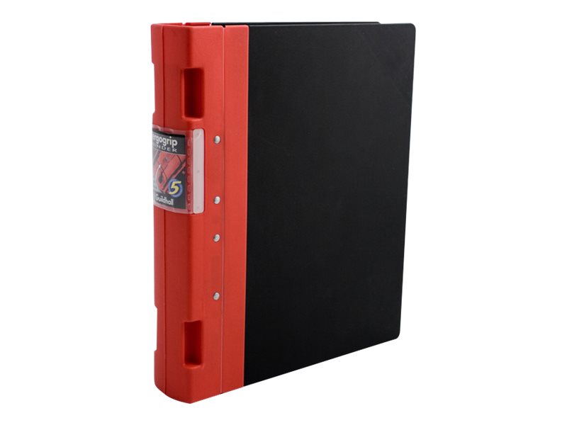 Guildhall Ergogrip Ring Binder For A4 Capacity 400 Sheets Black With Red Spine Guildhall Ergogrip Ring Binder For A4 Capacity 400 Sheets Black With Red Spine