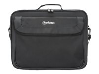 Manhattan Cambridge Laptop Bag 15.6", Clamshell Design, Black, LOW COST, Accessories Pocket, Document Compartment on Back, Shoulder Strap (removable), Equivalent to Targus TAR300, Notebook Case, Three Year Warranty - notebook carrying case