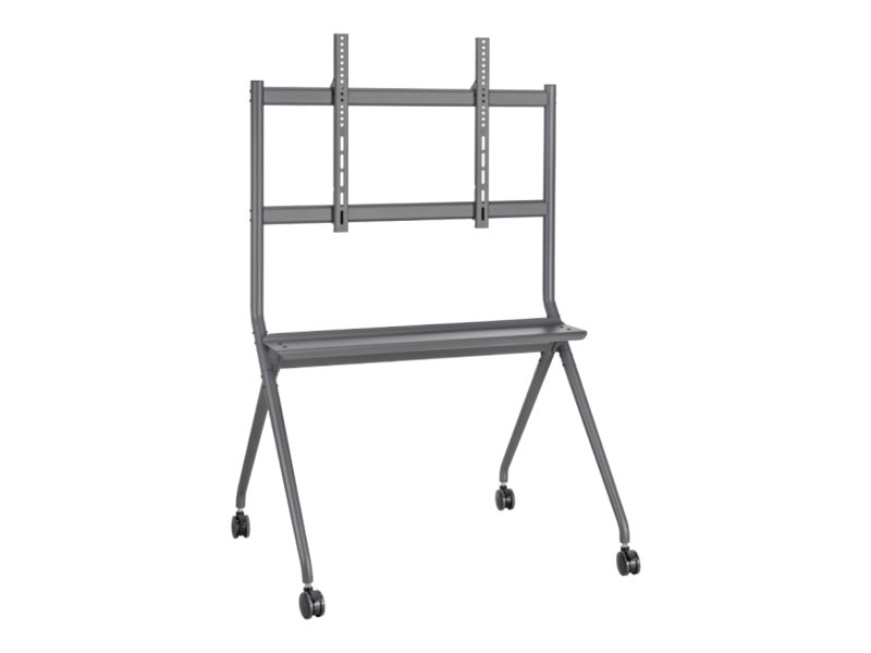 Brateck Premium Series cart for TV heavy-duty gunmetal Product shot Left-angle 79450