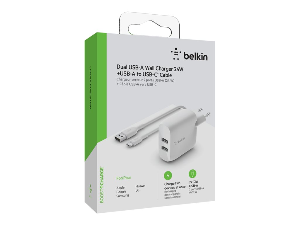 BELKIN Chargeur secteur 2 x USB-A 12w
