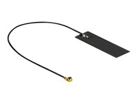 DeLOCK WLAN 802.11 ac/ax/a/h/b/g/n Antenna MHF I plug 2 - 4 dBi 15 cm PCB internal self adhesive Antenne Sort
