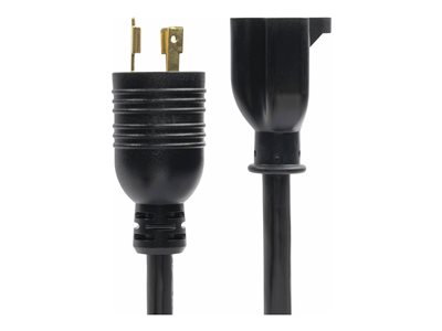 StarTech 6in (15cm) Heavy Duty Power Cord, NEMA L5-20P to NEMA 5-20R Black Adapter Cord, 20A 125V, 12AWG, Heavy Gauge Plug Converter Cable, AC Power Cable