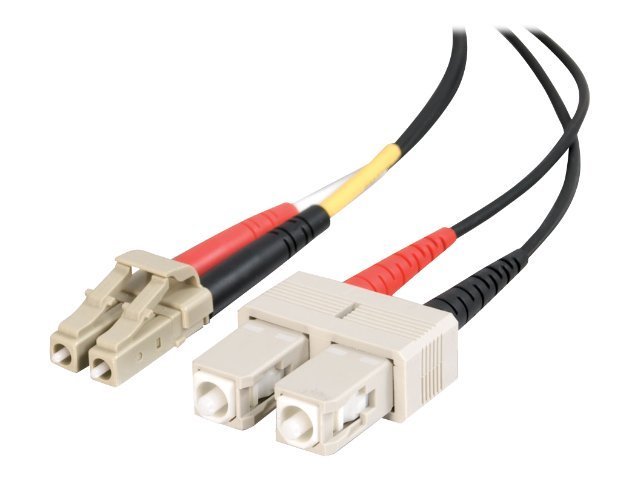 C2G 1m LC-SC 50/125 OM2 Duplex Multimode Fiber Optic Cable - Plenum CMP-Rated - Black - patch cable - 1 m - black
