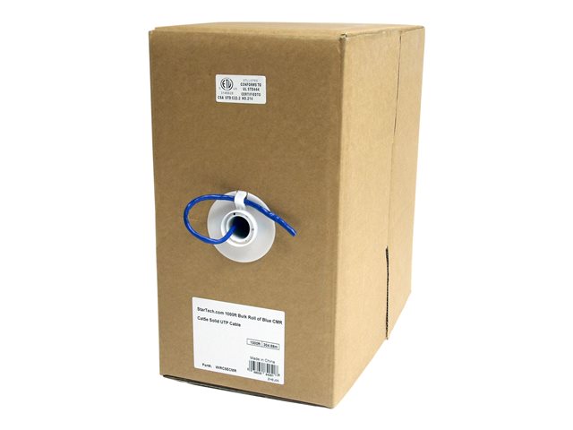 Image of StarTech.com 1000ft CAT5e Ethernet Cable - Blue - Bulk Roll - Solid UTP Cable - CMR Rated - Box of CAT5e Network Wire Cable (WIRC5ECMR) - bulk cable - 305 m - blue