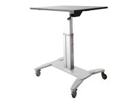 StarTech.com Mobile Standing Desk, Portable Sit Stand Ergonomic Height Adjustable Cart on Wheels, Rolling Computer/Laptop Wor