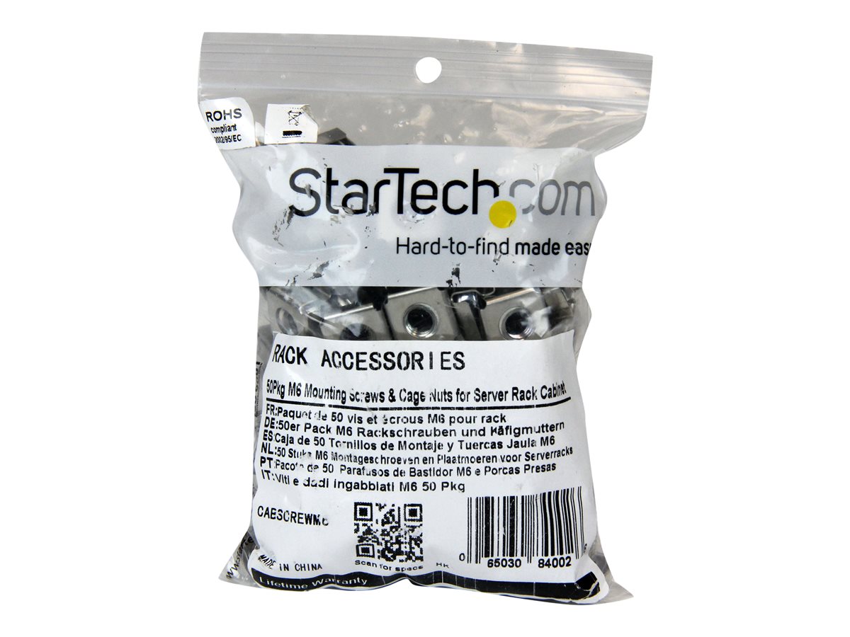 STARTECH 50 Pkg M6 Mounting Screws and Cage Nuts