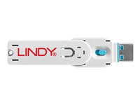 Lindy USB Port Blocker - USB port blocker - blue (pack of 4)