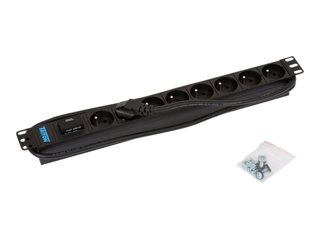 Triton 19'' rozvodný panel 1U 8xCZ bleskpojistka