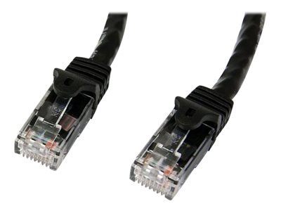 StarTech.com 1m CAT6 Ethernet Cable, 10 Gigabit Snagless RJ45 650MHz 100W PoE Patch Cord, CAT 6 10GbE UTP Network Cable w/Strain Relief, Black, Fluke Tested/Wiring is UL Certified/TIA