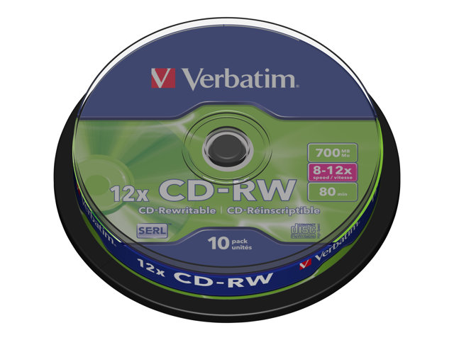 Verbatim Datalifeplus Cd Rw X 10 700 Mb Storage Media