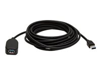 Manhattan USB-A to USB-A Extension Cable, 5m, Male to Female, Active, 5 Gbps (USB 3.2 Gen1 aka USB 3.0), Built In Repeater, SuperSpeed USB, Black, Three Year Warranty, Blister - USB extension cable - USB Type A to USB Type A - 5 m