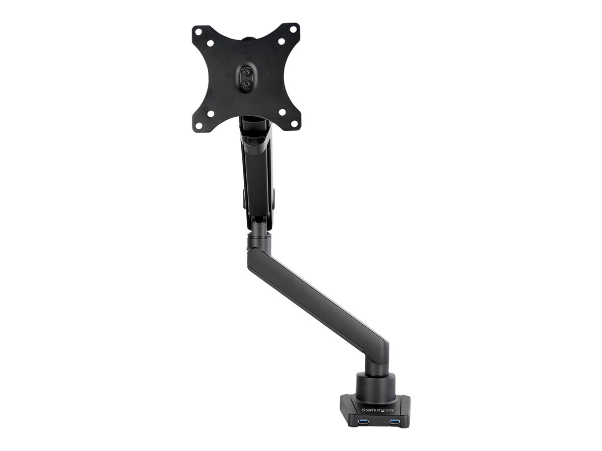 StarTech.com Desk Mount Monitor Arm with 2x USB 3.0 ports, Slim Full Motion Adjustable Single Monitor VESA Mount up to 17.6lbs (8kg) Display, Ergonomic Articulating Arm, Desk Clamp/Grommet - One-touch Adjustment (ARMSLIM2USB3) montážní sada - Slim Full-motion - pro LCD displej/zahnutý LCD displej - černá – foto 2
