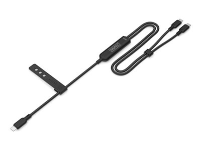 DIGITUS 2-in-1 Ladekabel USB-C 140W, 1,8m schwarz