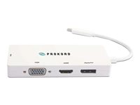 Prokord Videoadapter DisplayPort / HDMI / DVI / VGA / USB Hvid 