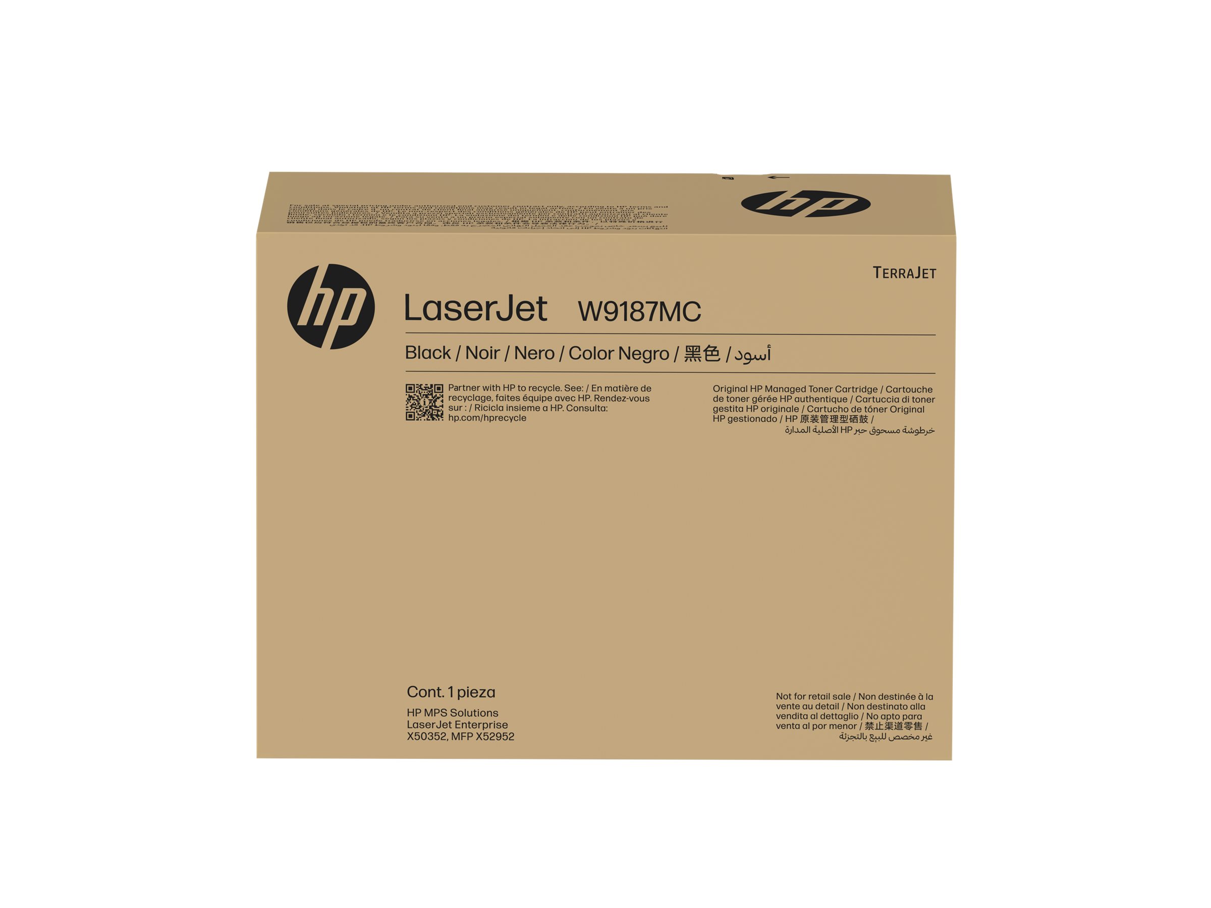 HP W9187MC, Black, Managed, LaserJet, Toner cartridge