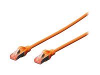 DIGITUS CAT 6 Kabel med afskærmning med folie og kobberfletning (SFTP 50cm Patchkabel Orange RAL 2008