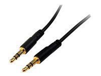 StarTech.com 1 ft. (0.3 m) 3.5mm Audio Cable - 3.5mm Slim Audio Cable - Gold Plated Connectors - Male/Male - Aux Cable (MU1MMS) Audiokabel Sort 30.5cm