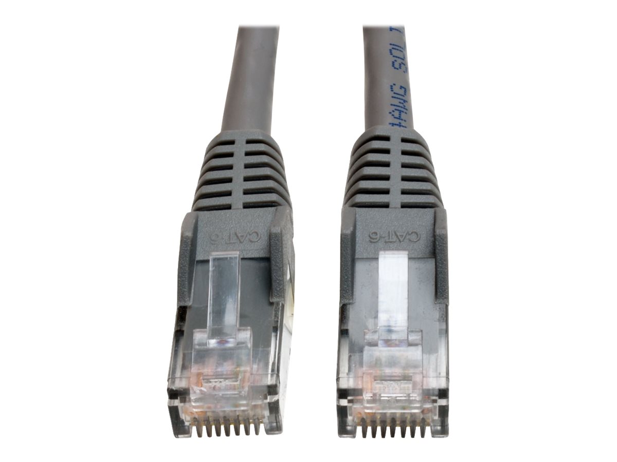 Eaton Tripp Lite Series Cat6 Gigabit Snagless Molded Plenum-Rated (UTP) Ethernet Cable, (RJ45 M/M), PoE, Gray, 50 ft. (15.24 m)