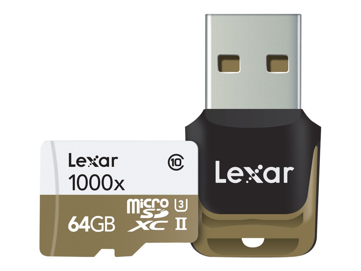 Lexar Professional flash memory card 64 GB microSDXC Product shot Front 79875