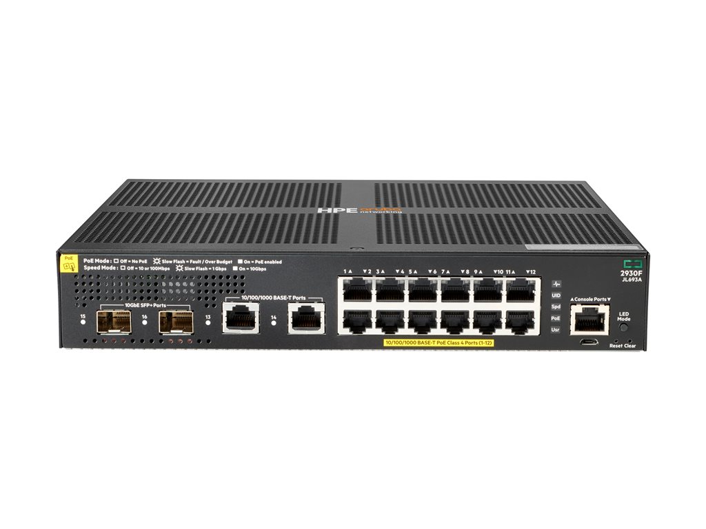 ARUBA 2930F 12G POE+ SWITCH – Hewlett Packard Enterprise