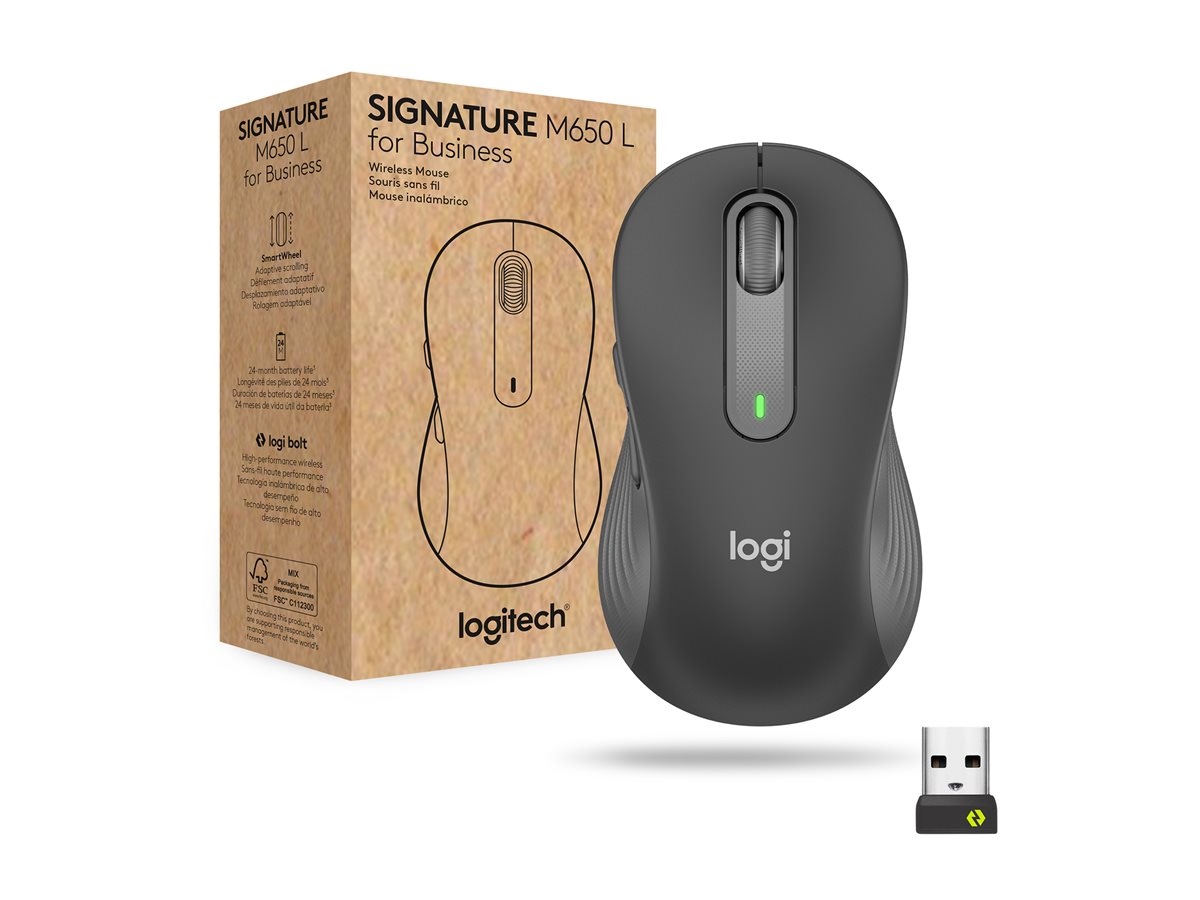 Logitech Signature M650 L for Business - myš - 2.4 GHz, Bluetooth - grafit – foto 2