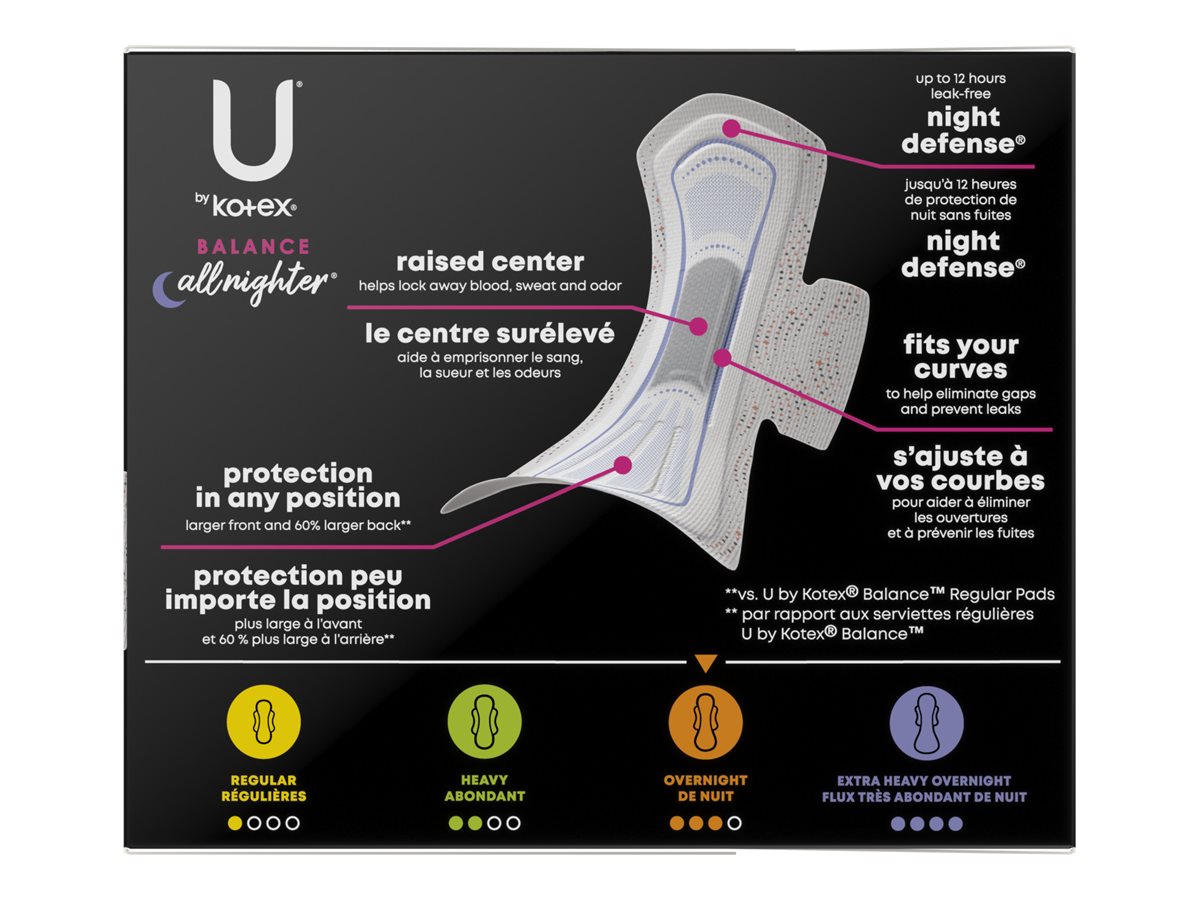 U by Kotex Balance Ultra Thin Sanitary Pad - Overnight - 13 Count