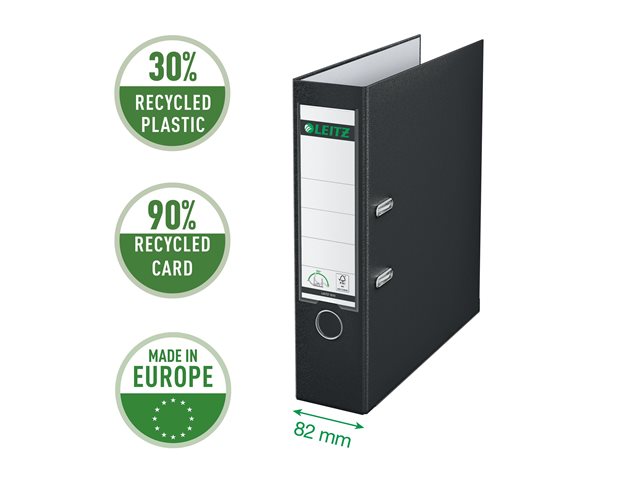 Leitz 180° - lever arch file - for A4 - capacity: 600 sheets - black