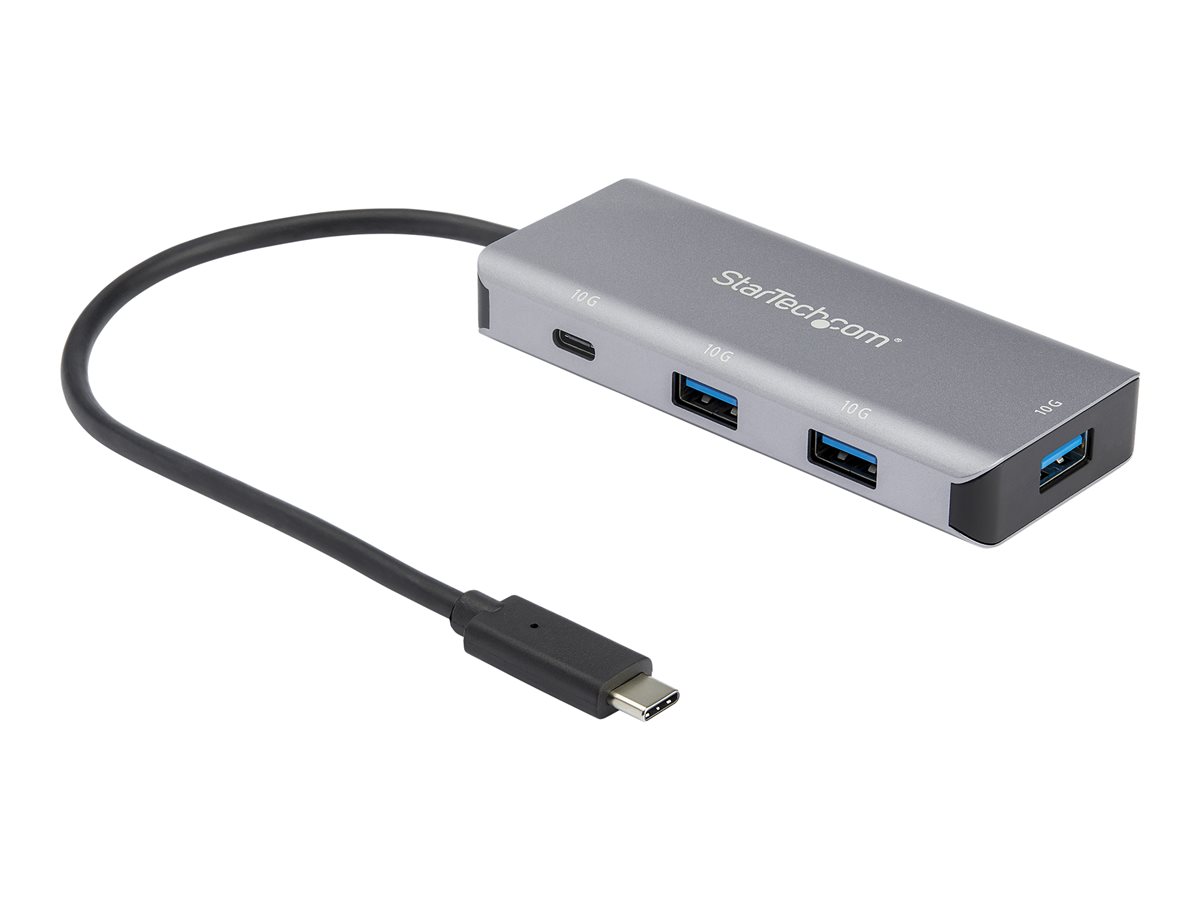 StarTech.com 4 Port USB C Hub w/ 3x USB A & 1x USB C, SuperSpeed 10Gbps USB Type-C, USB 3.1/3.2 Gen 2 Hub, USB Bus Powered, Compact USB-C to USB Adapter Hub, Portable/Laptop Hub, Aluminum - Windows/macOS/Linux (HB31C3A1CB) - rozbočovač - 4 porty