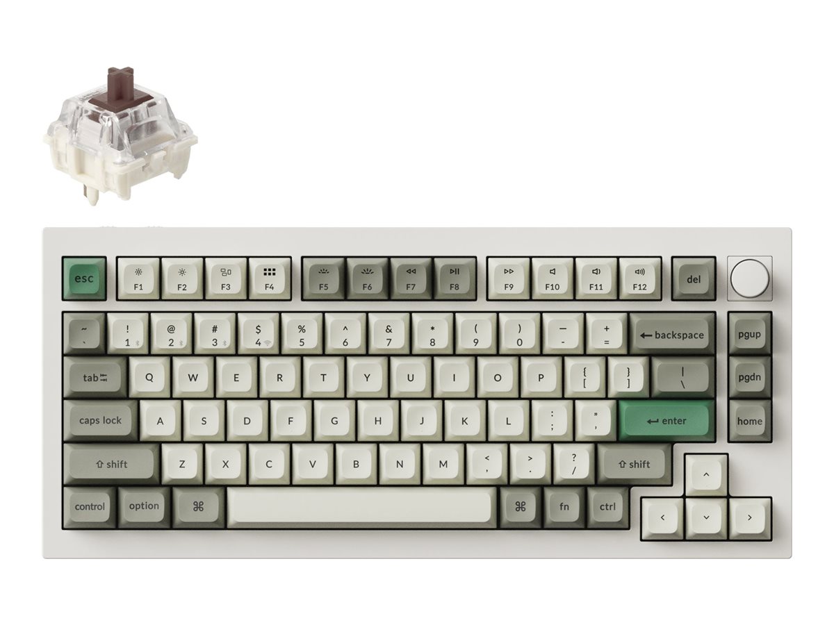 Keychron Q1 Max keyboard QMK/VIA custom mechanical fully assembled knob shell white Input Product shot Front 79800