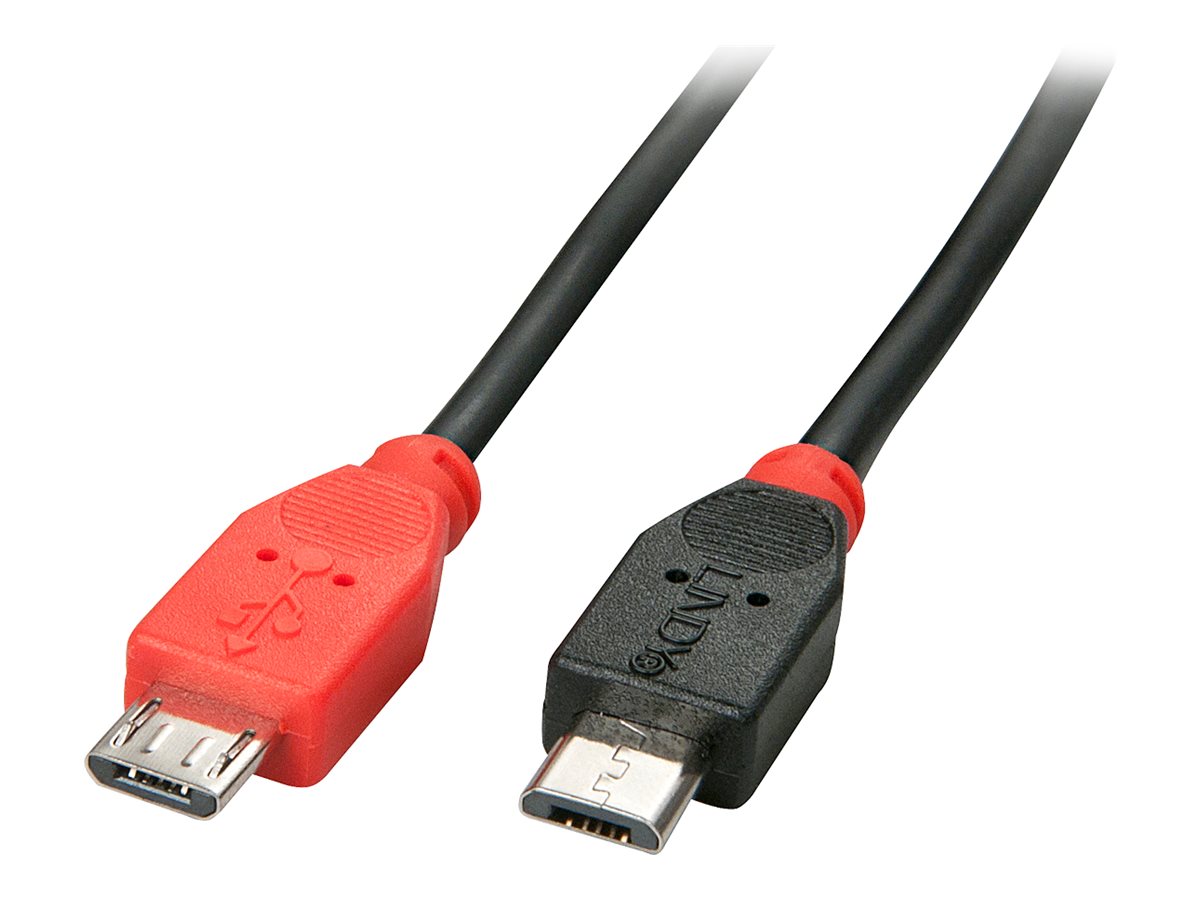 LINDY USB 2.0 cable Type Micro-B / Micro-B OTG  0,5m Micro-B plug to Micro-B plug