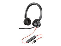 Poly Blackwire 3320-M - Blackwire 3300 series - headset - on-ear - wired - active noise canceling - USB-A - black - Certified for Microsoft Teams