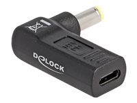 DeLOCK 24 pin USB-C (female) - Strøm DC jackstik 5,5 mm (ID: 2,5 mm) (male) Sort Strømforsyningsadapter