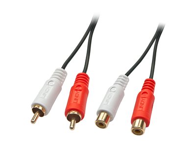 LINDY Audiokabel Stereo 2xRCA/2xRCA M/F 5m