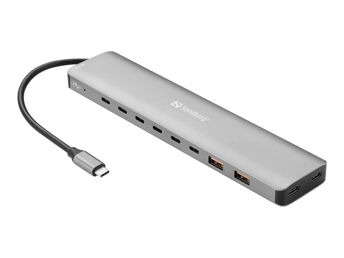SANDBERG USB-C to 8xUSB-C+2xUSB-A, 100W
