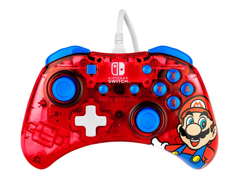 Rock Candy Mario Punch Gamepad Nintendo Switch Rød Transparent