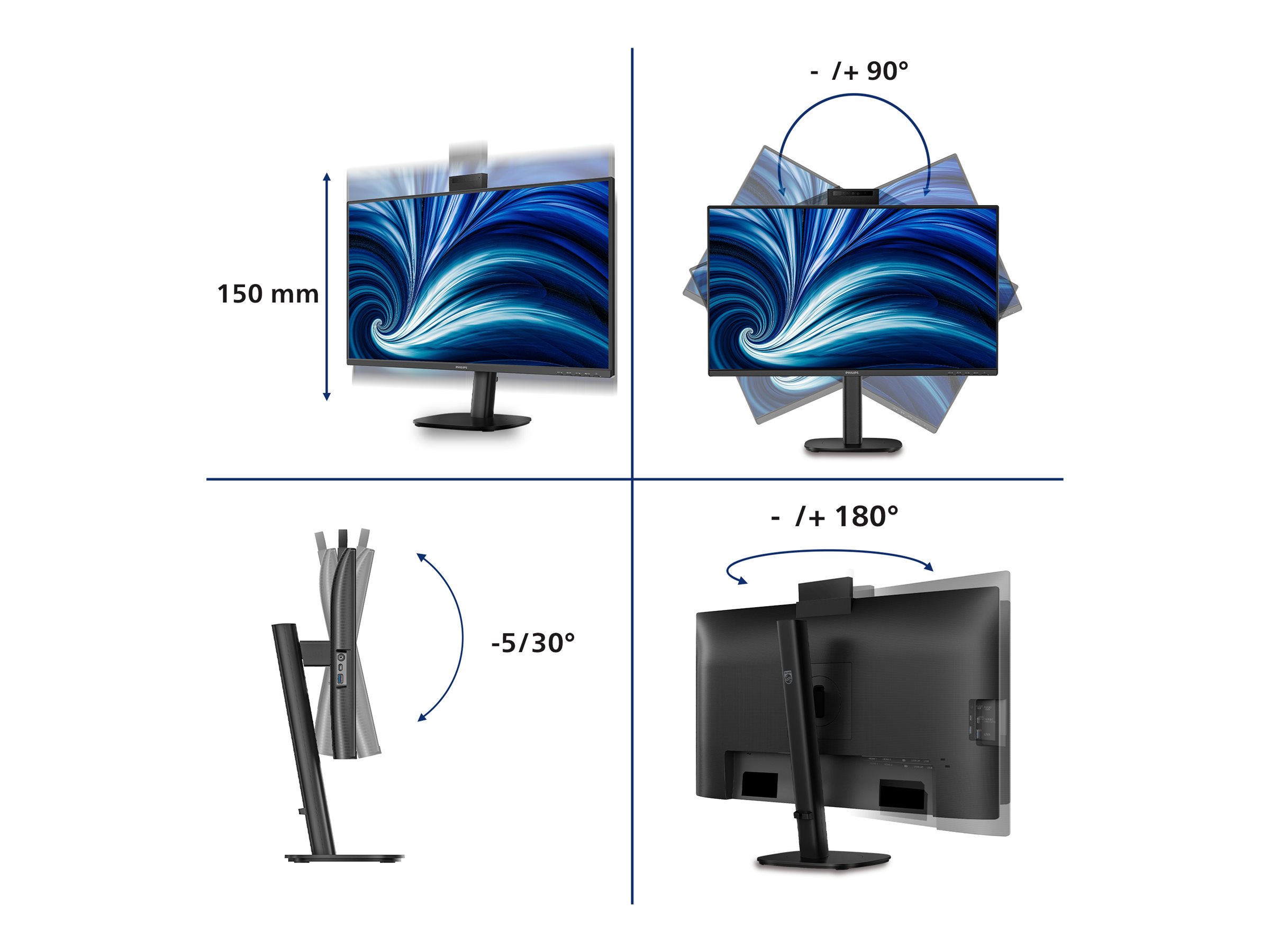 Philips 27B2N3500JH LED monitor Product shot Left-angle 79900