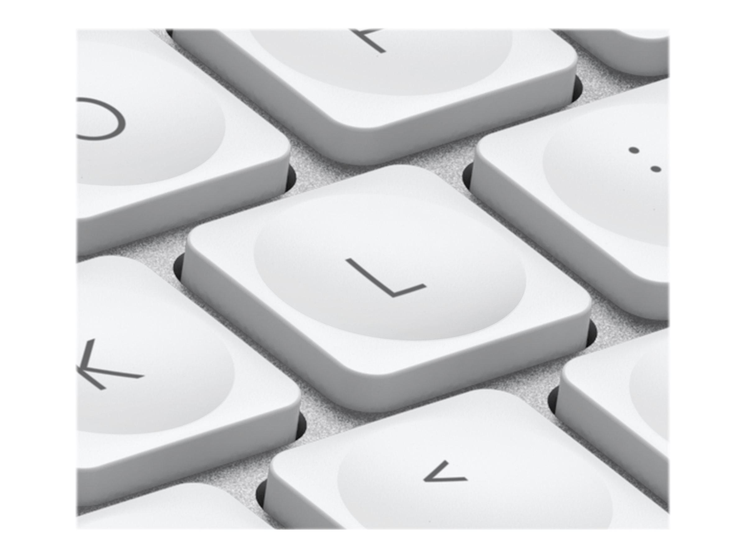 Logitech MX Keys Mini keyboard pale grey Input Product shot Left side 78000