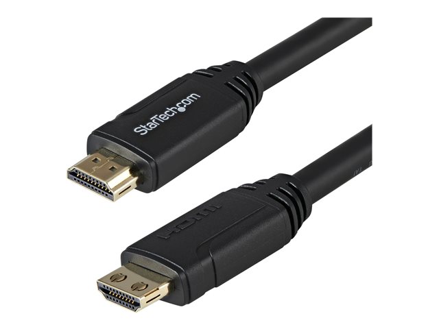 Image of StarTech.com 10ft (3m) HDMI 2.0 Cable with Gripping Connectors, 4K 60Hz Premium Certified High Speed HDMI Cable with Ethernet, HDR10, 18Gbps, HDMI Video Cord for Monitor/TV, M/M, Black - Ultra HD HDMI Cord - HDMI cable - 3 m