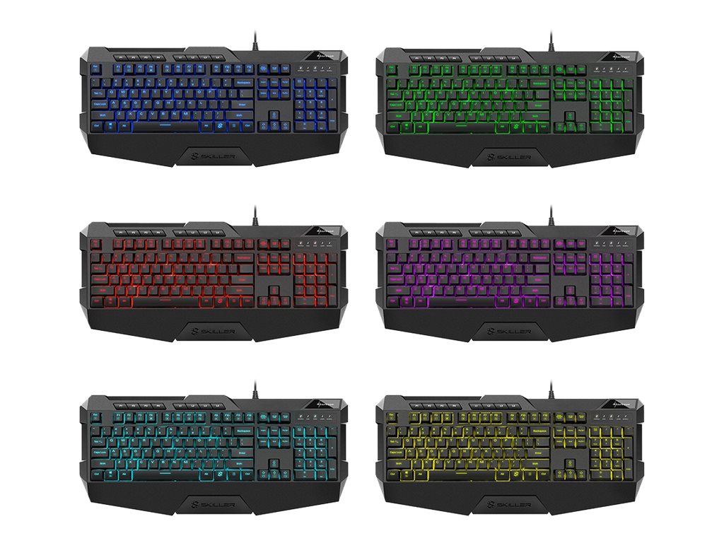 Sharkoon Skiller SGK4 Tastatur Gummitrykknap RGB/16,8 millioner farver Kabling USA