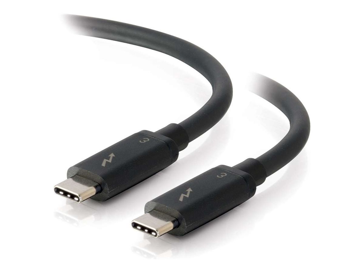 C2G 3ft Thunderbolt 3 Cable - USB C Thunderbolt 3 Cable - 100W Power Delivery - 20Gbps - Black - M/M - kabel Thunderbolt - USB-C do USB-C - 91.4 cm