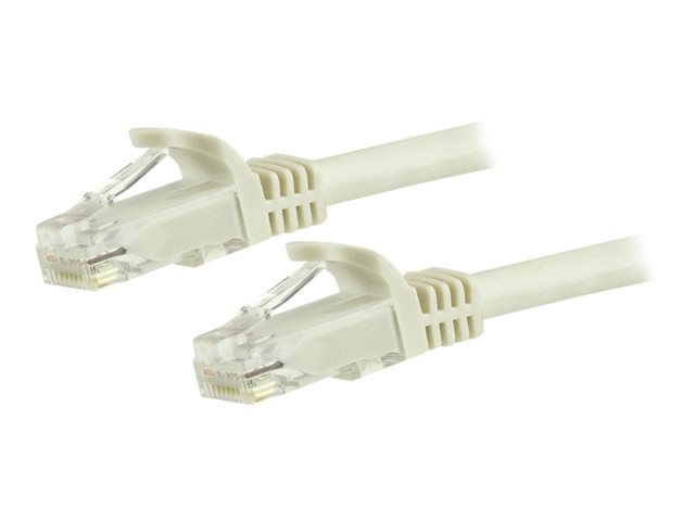 Image of StarTech.com 5m CAT6 Ethernet Cable, 10 Gigabit Snagless RJ45 650MHz 100W PoE Patch Cord, CAT 6 10GbE UTP Network Cable w/Strain Relief, White, Fluke Tested/Wiring is UL Certified/TIA - Category 6 - 24AWG (N6PATC5MWH) - patch cable - 5 m - white