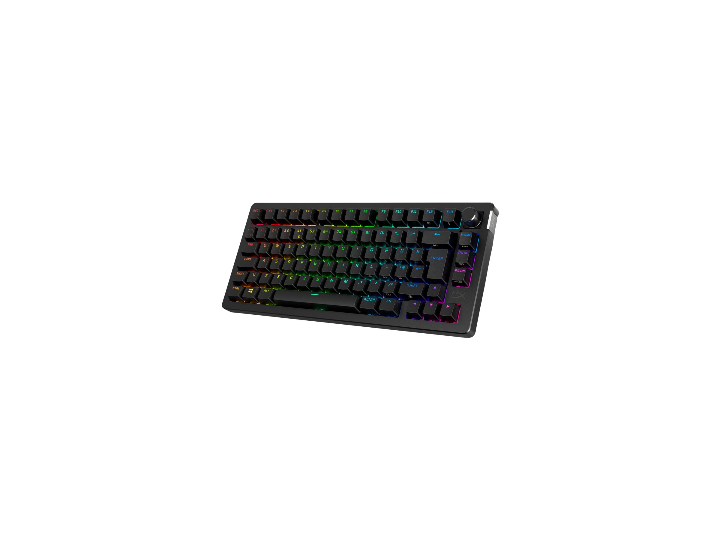 HyperX Alloy Rise keyboard 1000 Hz polling rate 100% anti-ghosting 80 million key presses Product shot Right side 77950