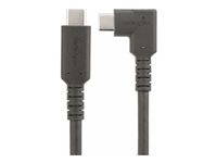 StarTech 3ft (1m) Rugged Right Angle USB-C Cable, USB 10 Gbps, USB C to C Data Transfer Cable, 4K 60Hz DP Alt Mode, 100W Powe
