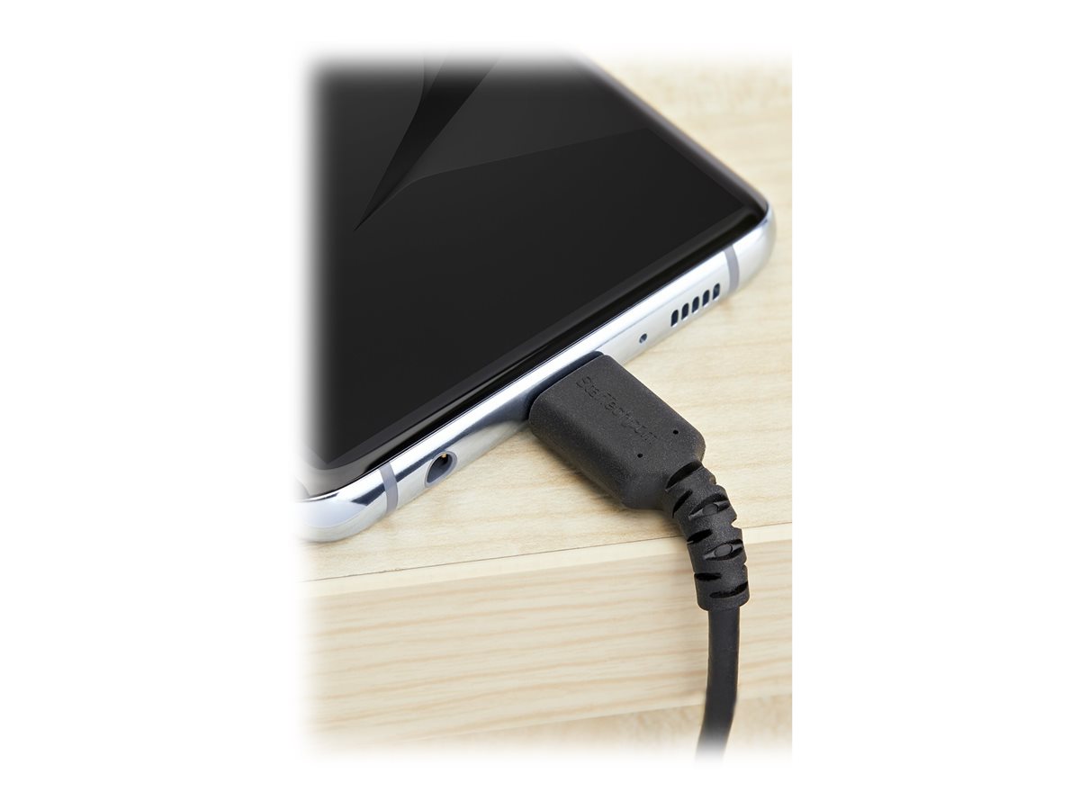 StarTech.com 2m USB A to USB C Charging Cable, Durable Fast Charge & Sync USB 2.0 to USB Type C Data Cord, Rugged TPE Jacket Aramid Fiber M/M 3A Black, Samsung S10, S20, iPad Pro, Pixel - Heavy Duty and Rugged - USB kabel typ C - USB do USB-C - 2 m – foto 6